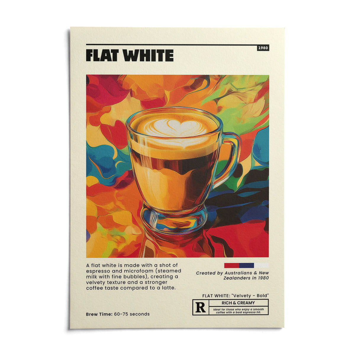 Coffee Shop Wall Art, shown as an unframed paper print on a plain white background