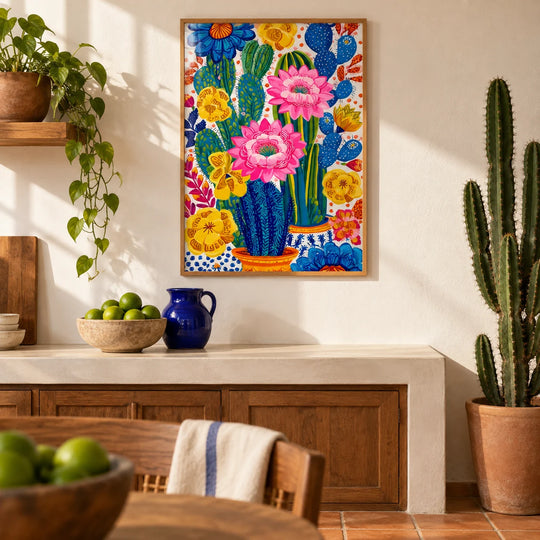 Stampa botanica di cactus