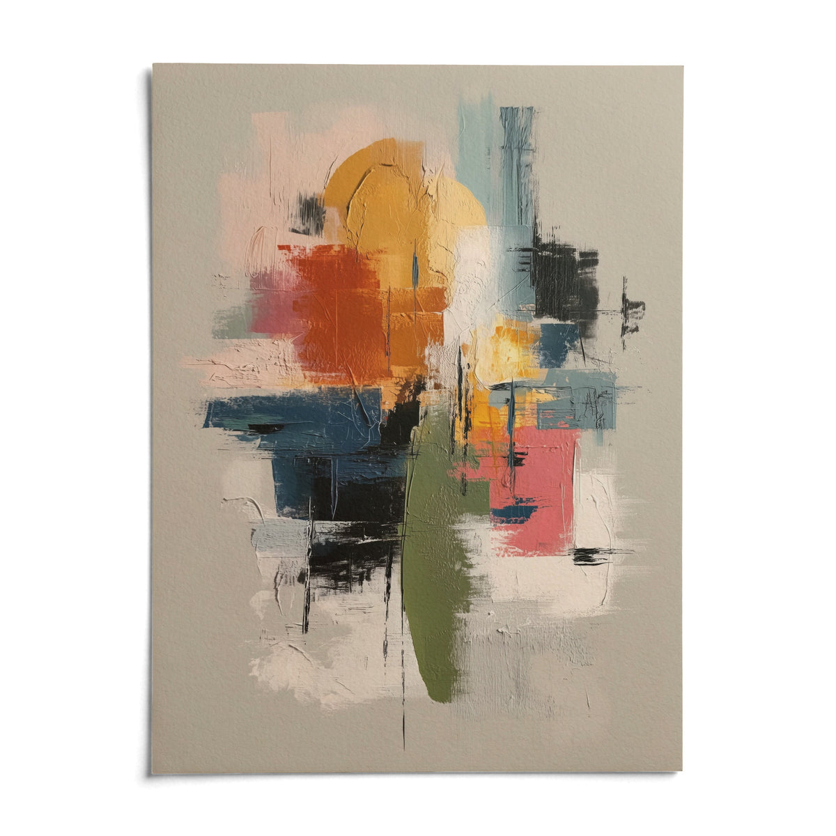 Colorful Textured Print, shown as an unframed paper print on a plain white background