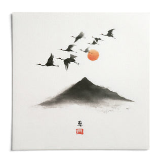 Crane Mountain Art, shown as an unframed paper print on a plain white background