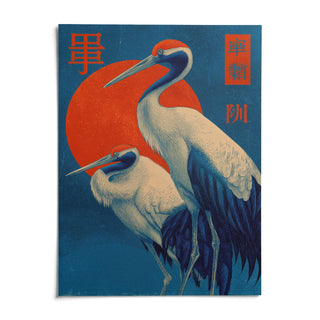 Cranes Art, shown as an unframed paper print on a plain white background