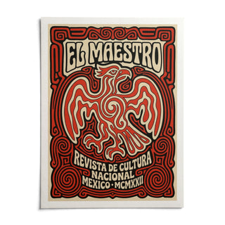 Cultural Mexican Poster, shown as an unframed paper print on a plain white background