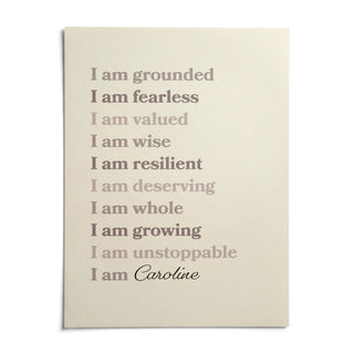 Custom Quote Poster, shown as an unframed paper print on a plain white background