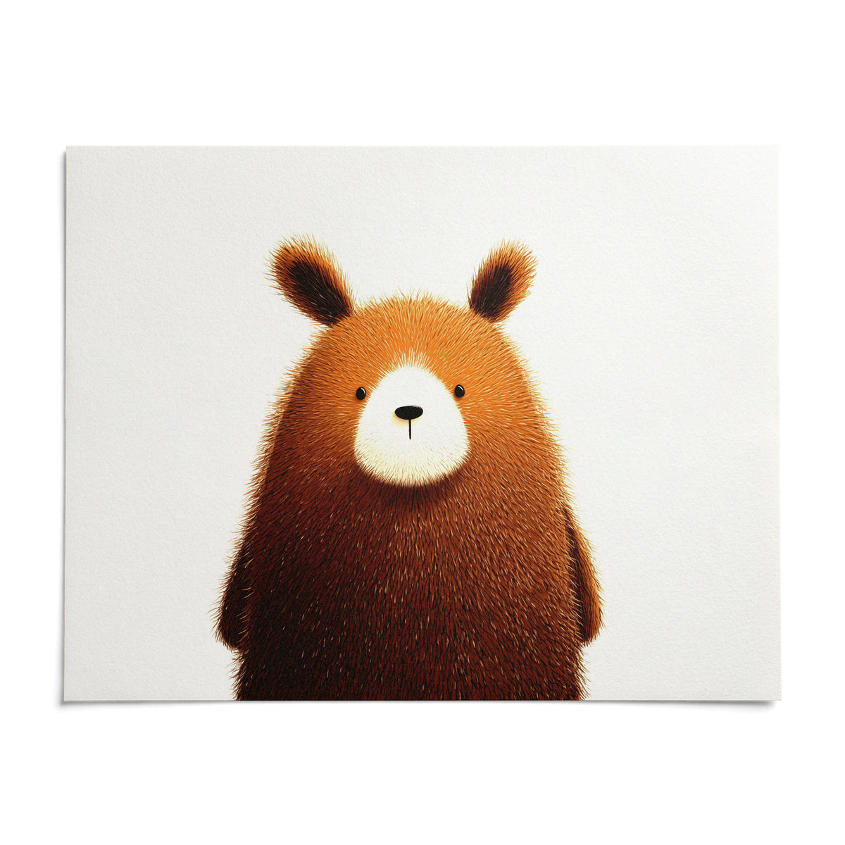 Cute Bear Print, shown as an unframed paper print on a plain white background