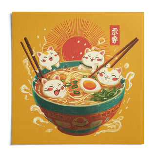 Cute Cat Print, shown as an unframed paper print on a plain white background