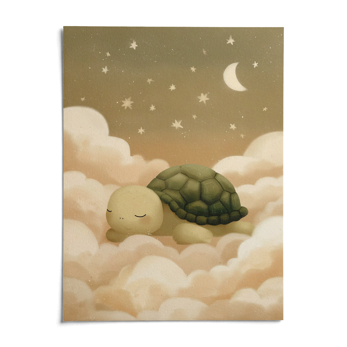 Turtle Wall Art, shown as an unframed paper print on a plain white background
