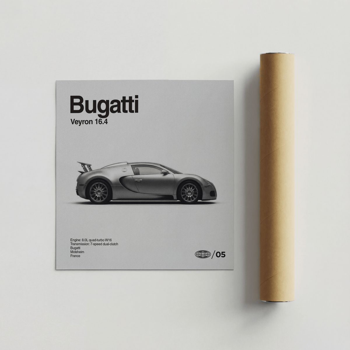 Grey and black detailed car side profile for study or den art print