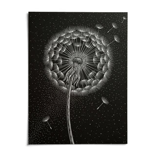 Dandelion Poster, shown as an unframed paper print on a plain white background