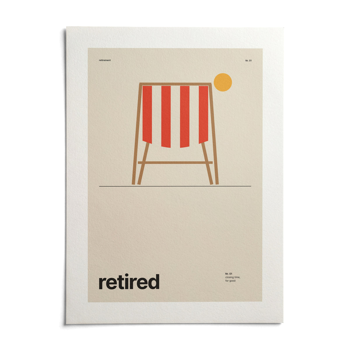 Deckchair Print, shown as an unframed paper print on a plain white background