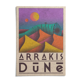 Desert Dunes Sci-Fi Poster, shown as an unframed paper print on a plain white background
