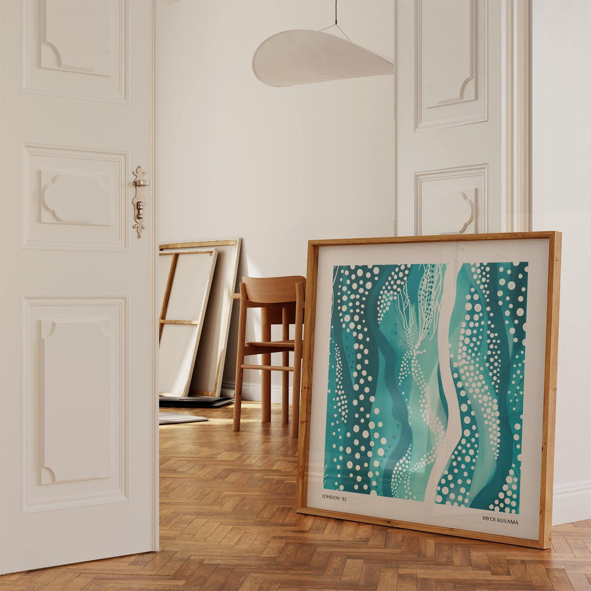 Tranquil Kusama Paintings wall art with abstract wave forms