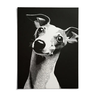 Dog Art Print, shown as an unframed paper print on a plain white background