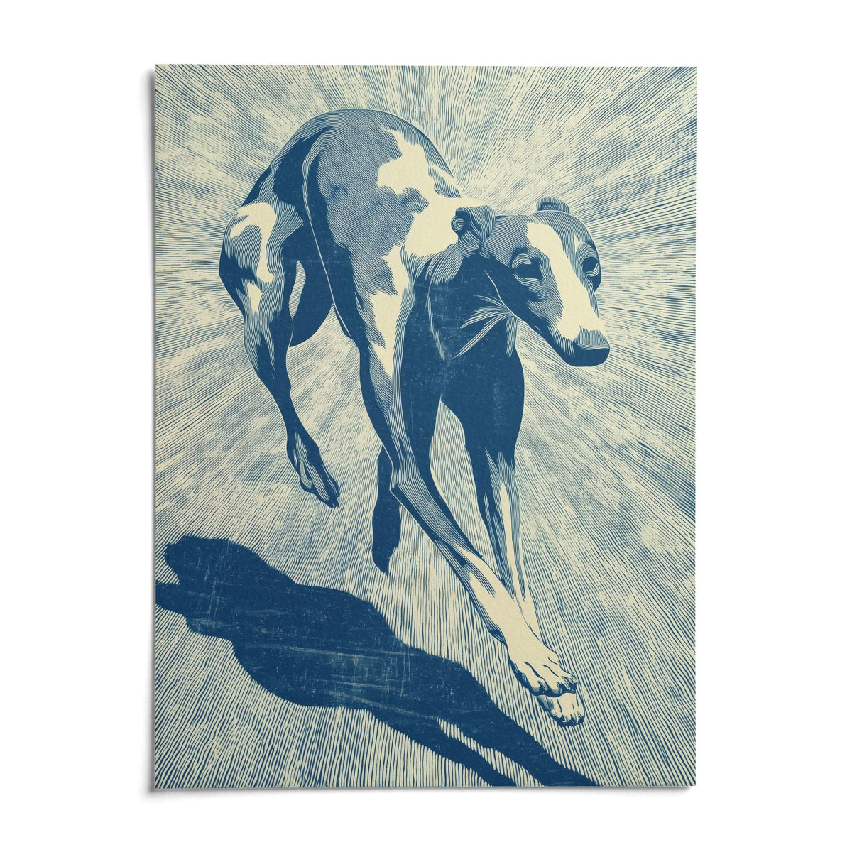 Dog Wall Art, shown as an unframed paper print on a plain white background