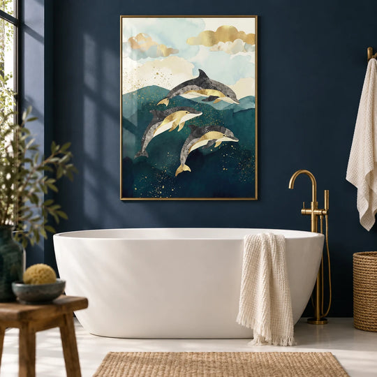 Elegant Dolphins Poster