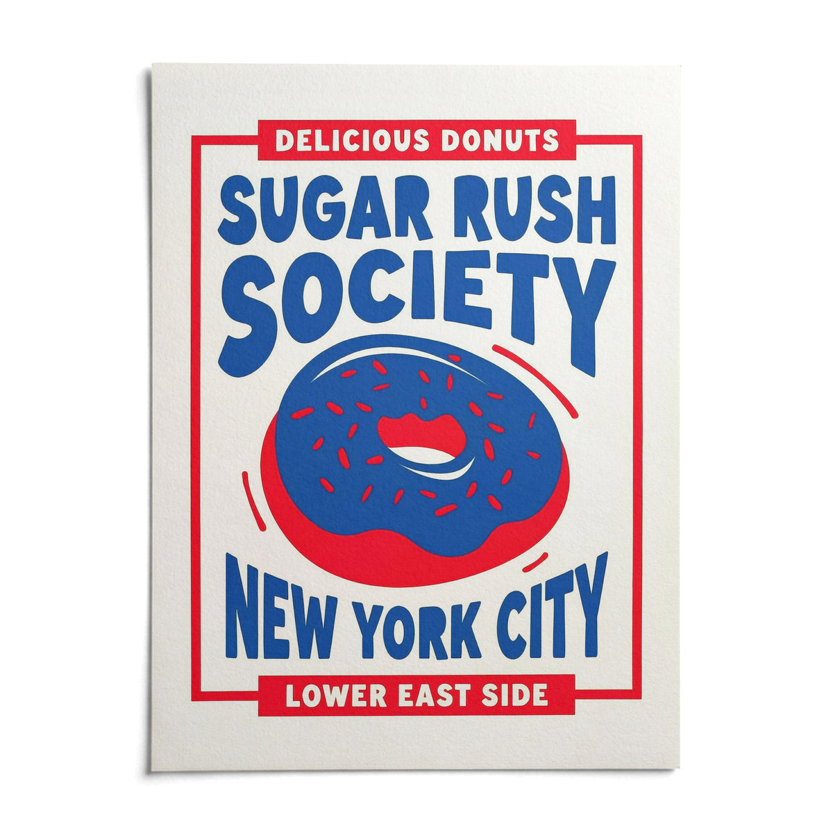 Donut Wall Art, shown as an unframed paper print on a plain white background