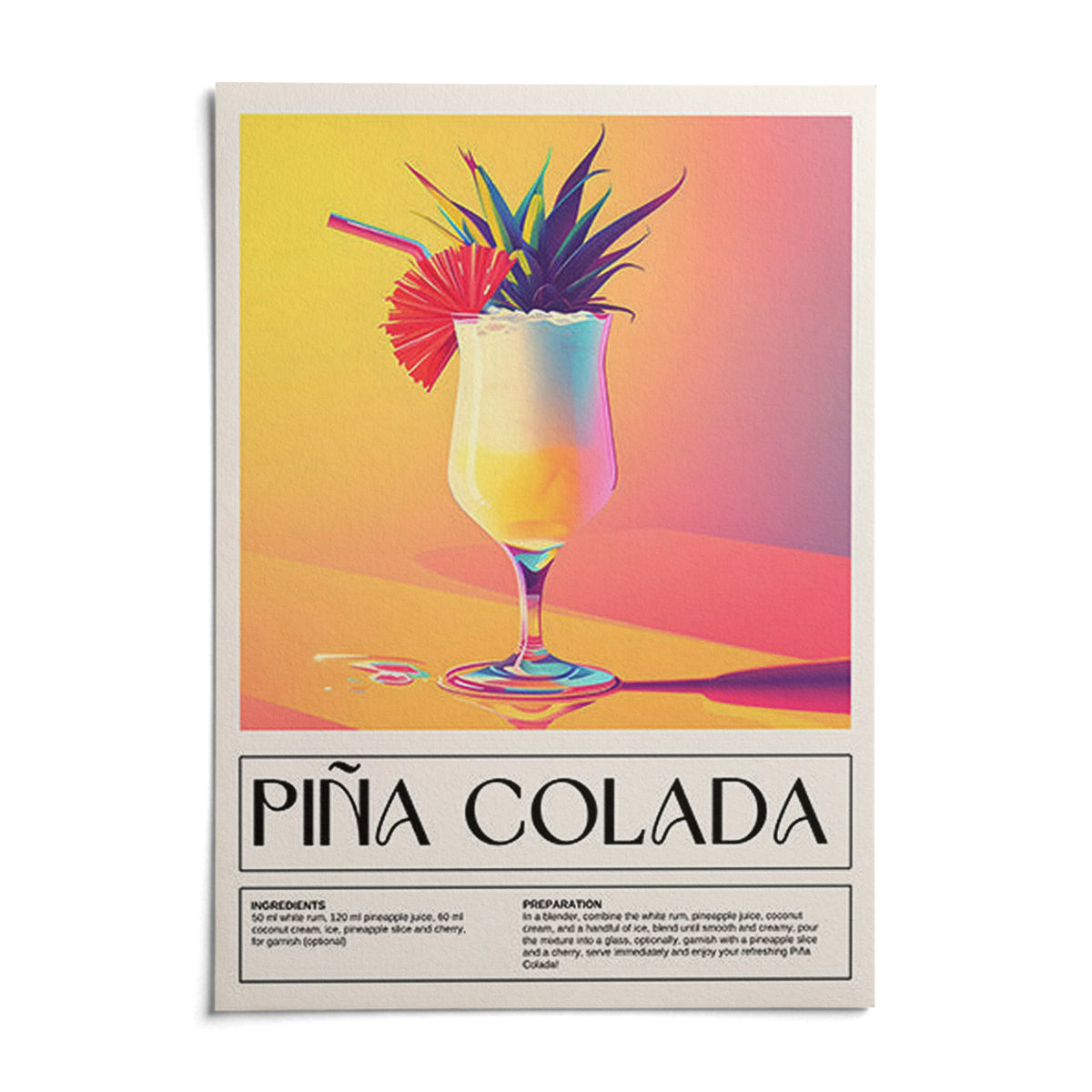 Drink Wall Art, shown as an unframed paper print on a plain white background