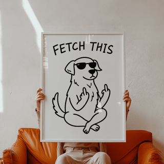 Humorous Funny Dog Poster featuring sunglasses for bedroom art print