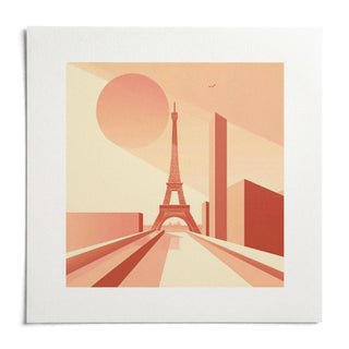 Eiffel Tower Poster Wall Art, shown as an unframed paper print on a plain white background