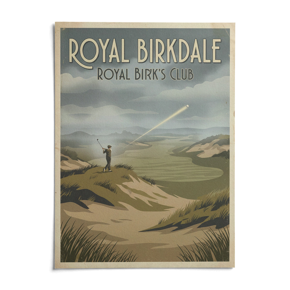 English Links Golf Art, shown as an unframed paper print on a plain white background