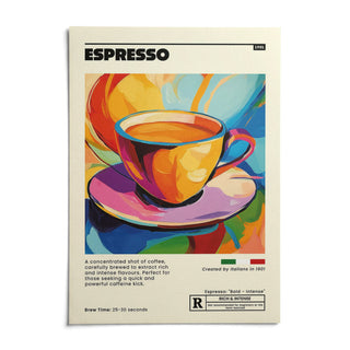 Espresso Cafe Art as it arrives: an unframed matte paper print