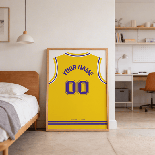 Custom Basketball Jersey – Yellow with Purple Number