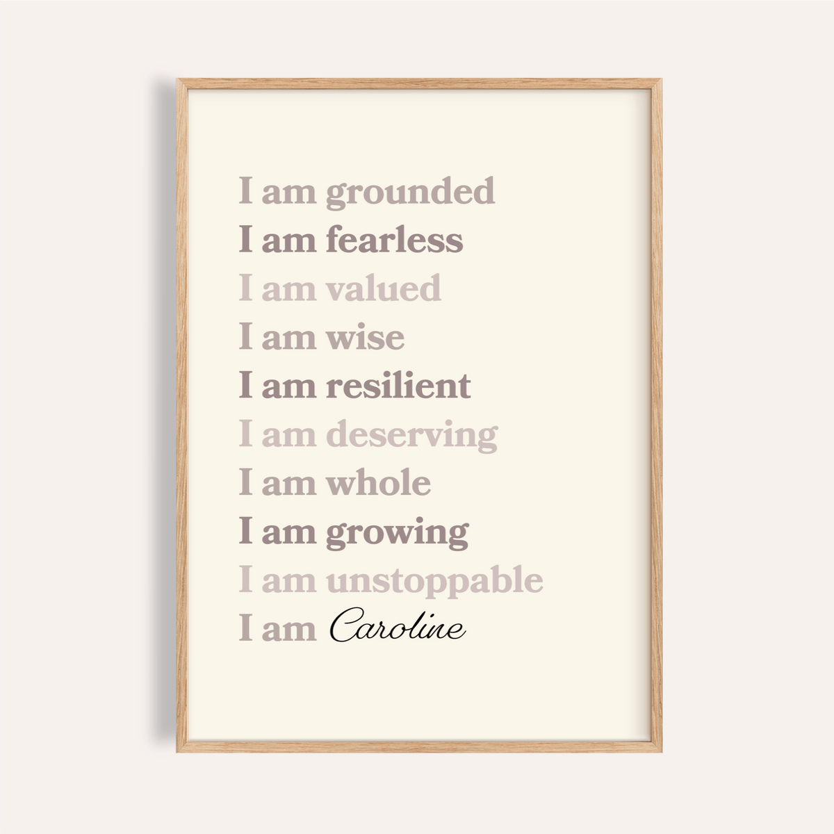 Custom Quote Poster with a minimalist affirmation quote in neutral colours