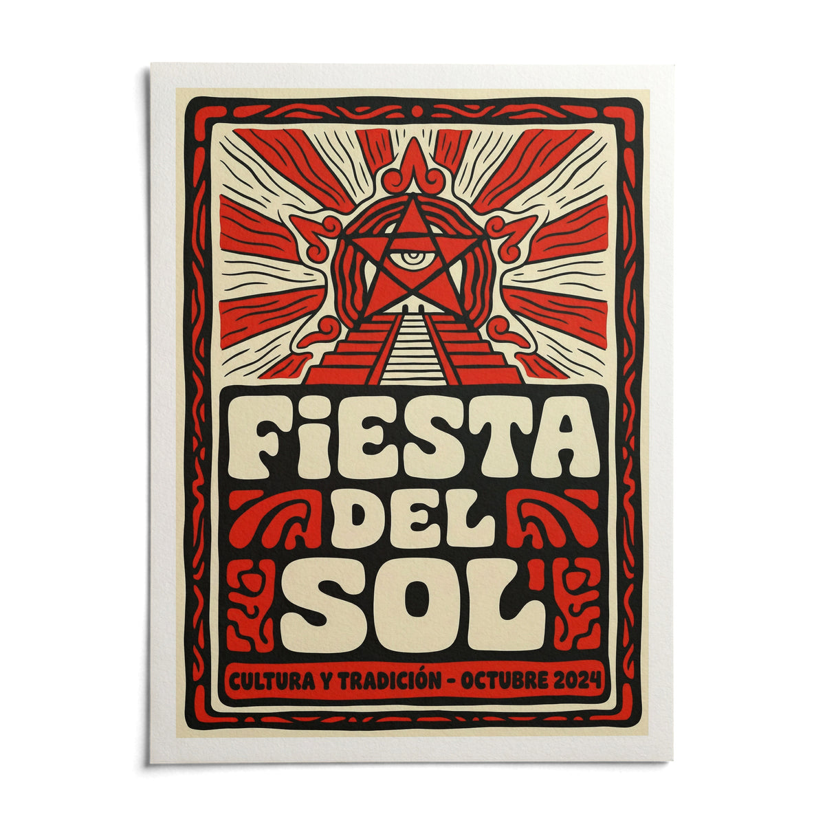 Fiesta Del Sol Art Print, shown as an unframed paper print on a plain white background