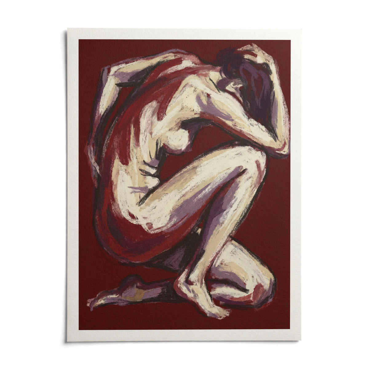 Figurative Art Print, shown as an unframed paper print on a plain white background