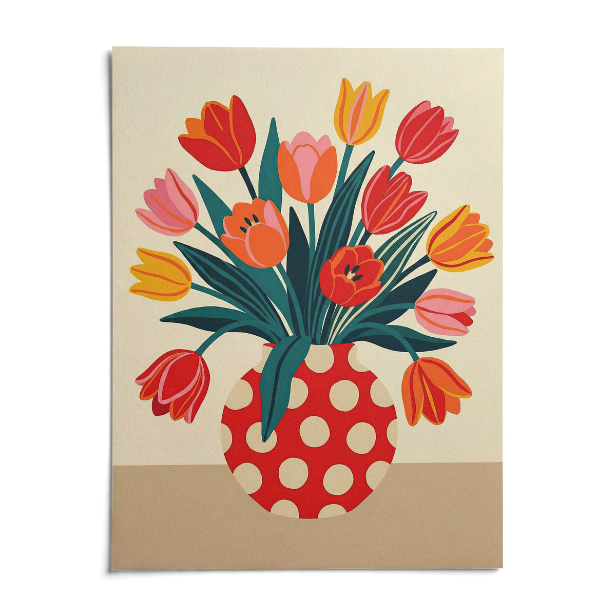 Floral Art Print, shown as an unframed paper print on a plain white background
