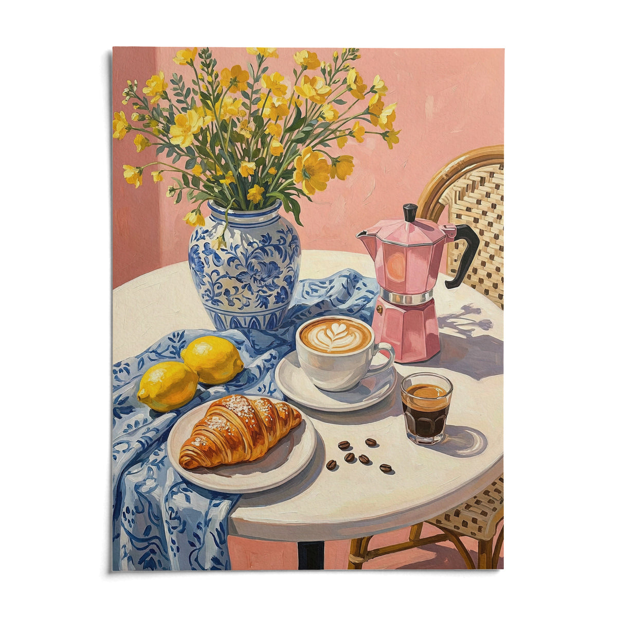 Floral Kitchen Decor, shown as an unframed paper print on a plain white background