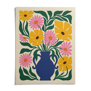 Floral Vase Art Print, shown as an unframed paper print on a plain white background