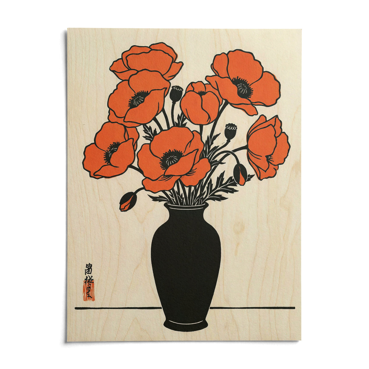 Floral Wall Art Poster, shown as an unframed paper print on a plain white background