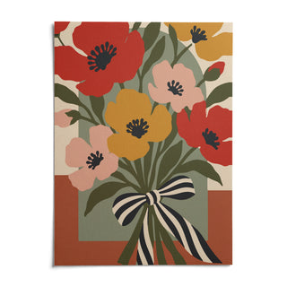 Flower Bouquet Print, shown as an unframed paper print on a plain white background