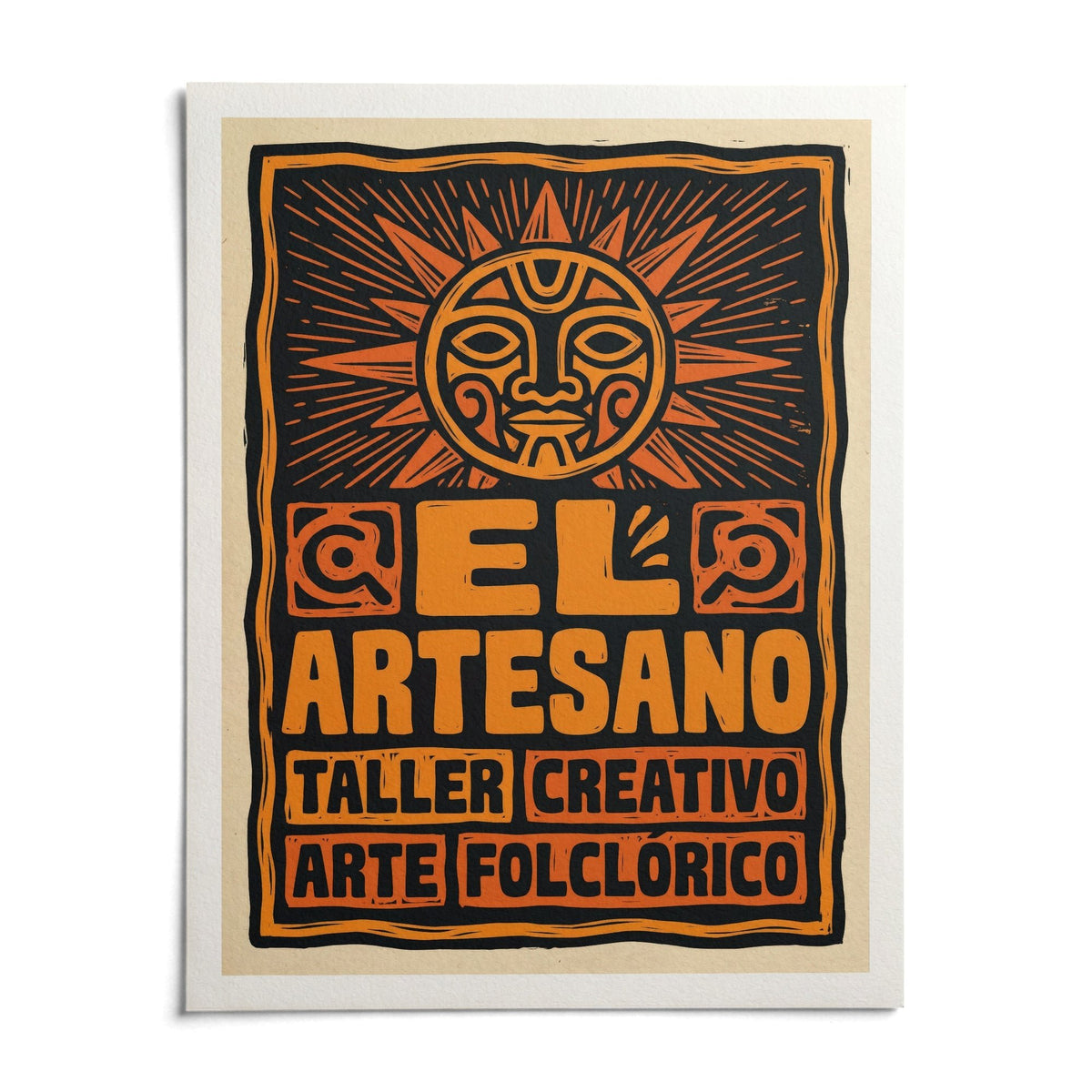 Folk Art Poster, shown as an unframed paper print on a plain white background