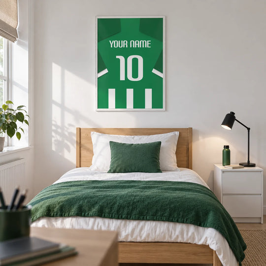 Custom Football Shirt – Green and White Stripes