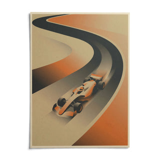 Formula Racing Art Print, shown as an unframed paper print on a plain white background