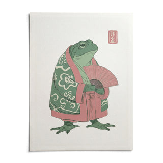 Frog Art Print, shown as an unframed paper print on a plain white background