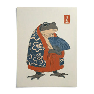 Frog In Kimono Print, shown as an unframed paper print on a plain white background
