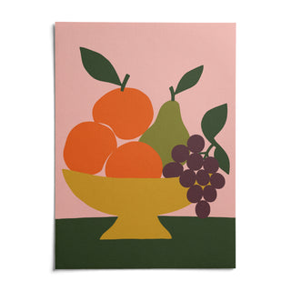 Fruit Bowl Print, shown as an unframed paper print on a plain white background