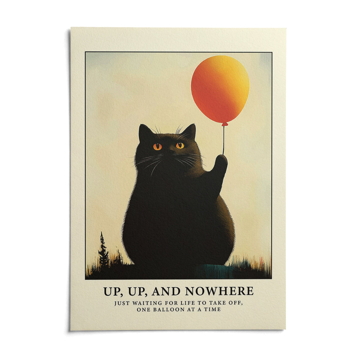 Funny Cat Poster, shown as an unframed paper print on a plain white background