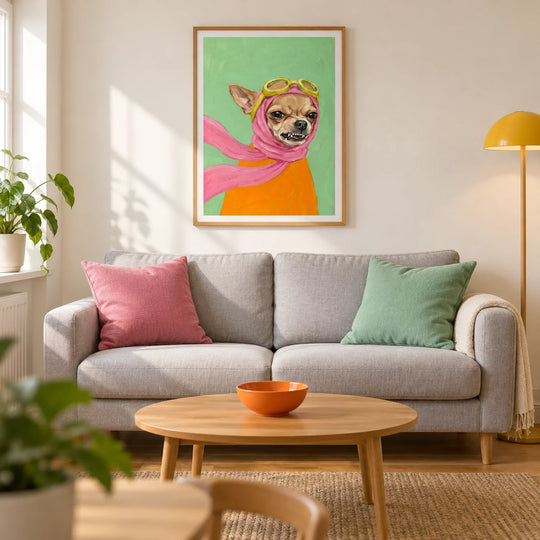 Póster de perro aviador