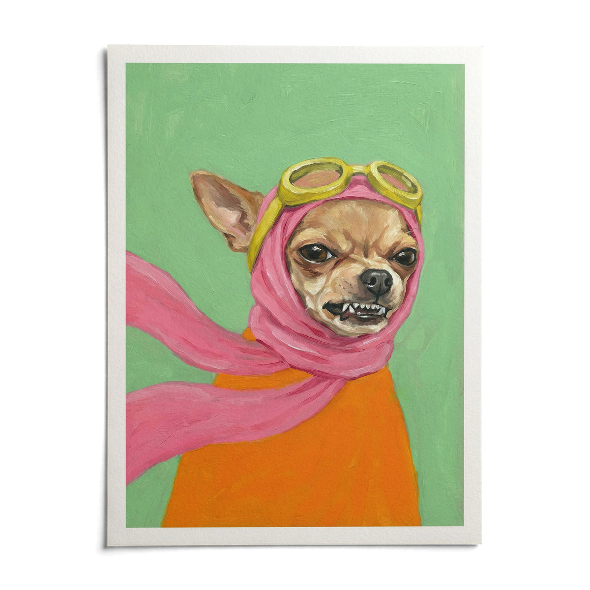 Funny Dog Art, shown as an unframed paper print on a plain white background