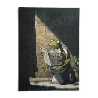 Funny Frog Art Print, shown as an unframed paper print on a plain white background