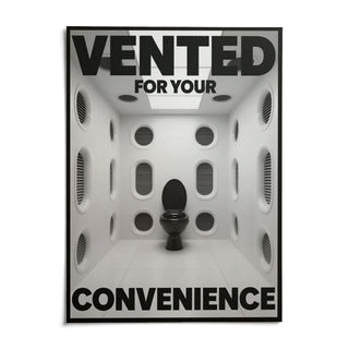 Funny Toilet Sign, shown as an unframed paper print on a plain white background