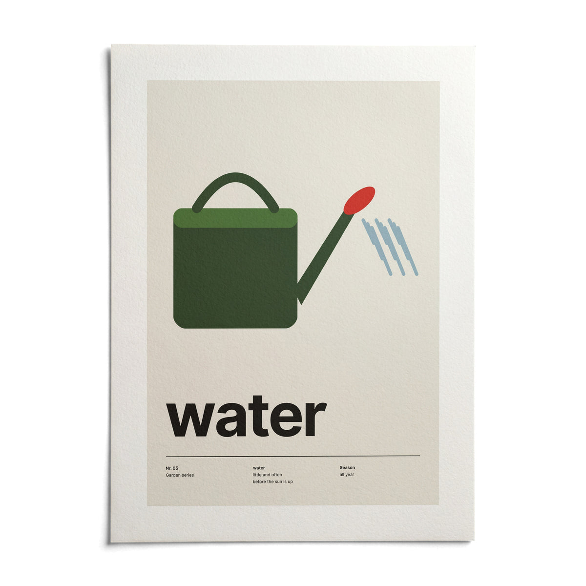 Garden Poster, shown as an unframed paper print on a plain white background