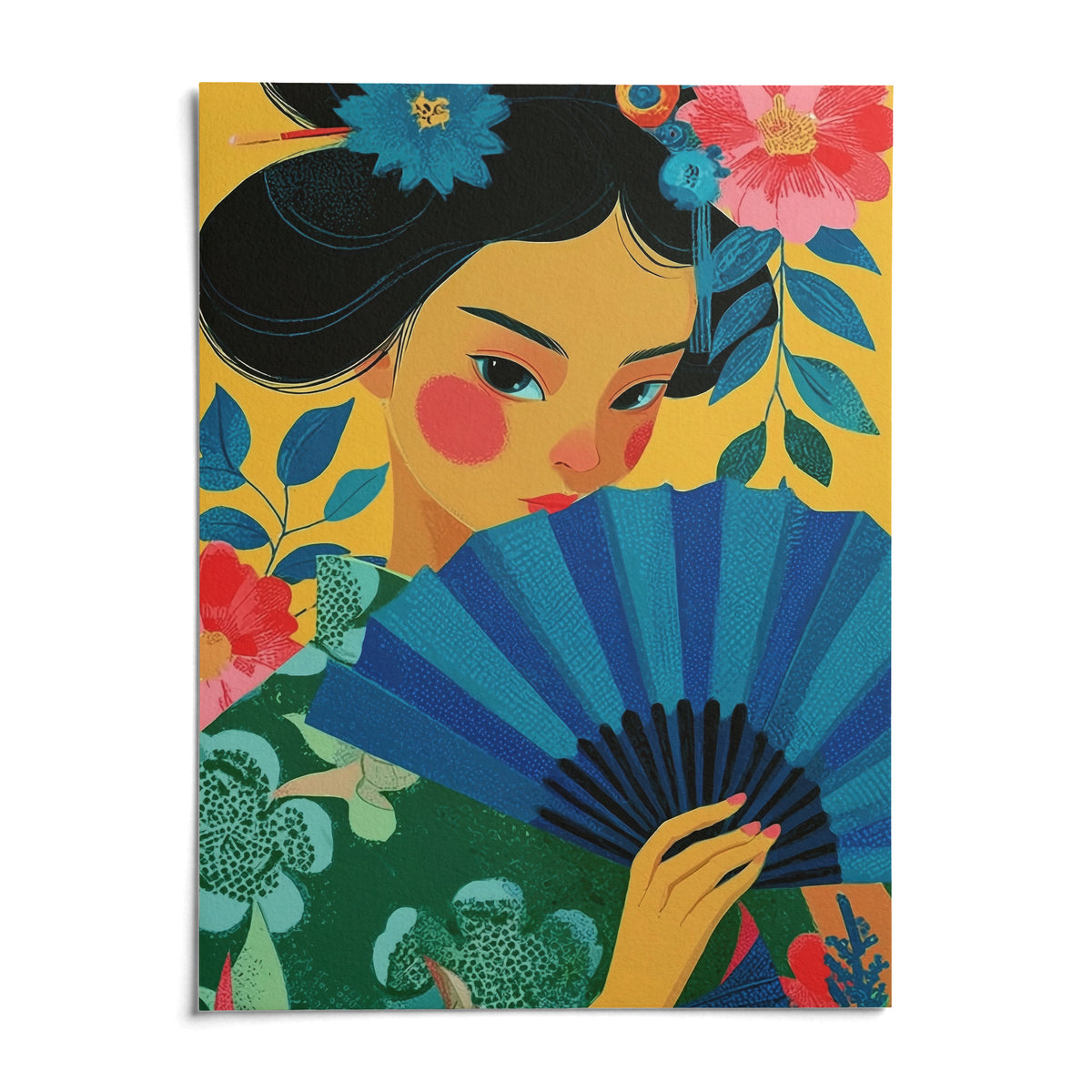 Geisha Pop Art, shown as an unframed paper print on a plain white background
