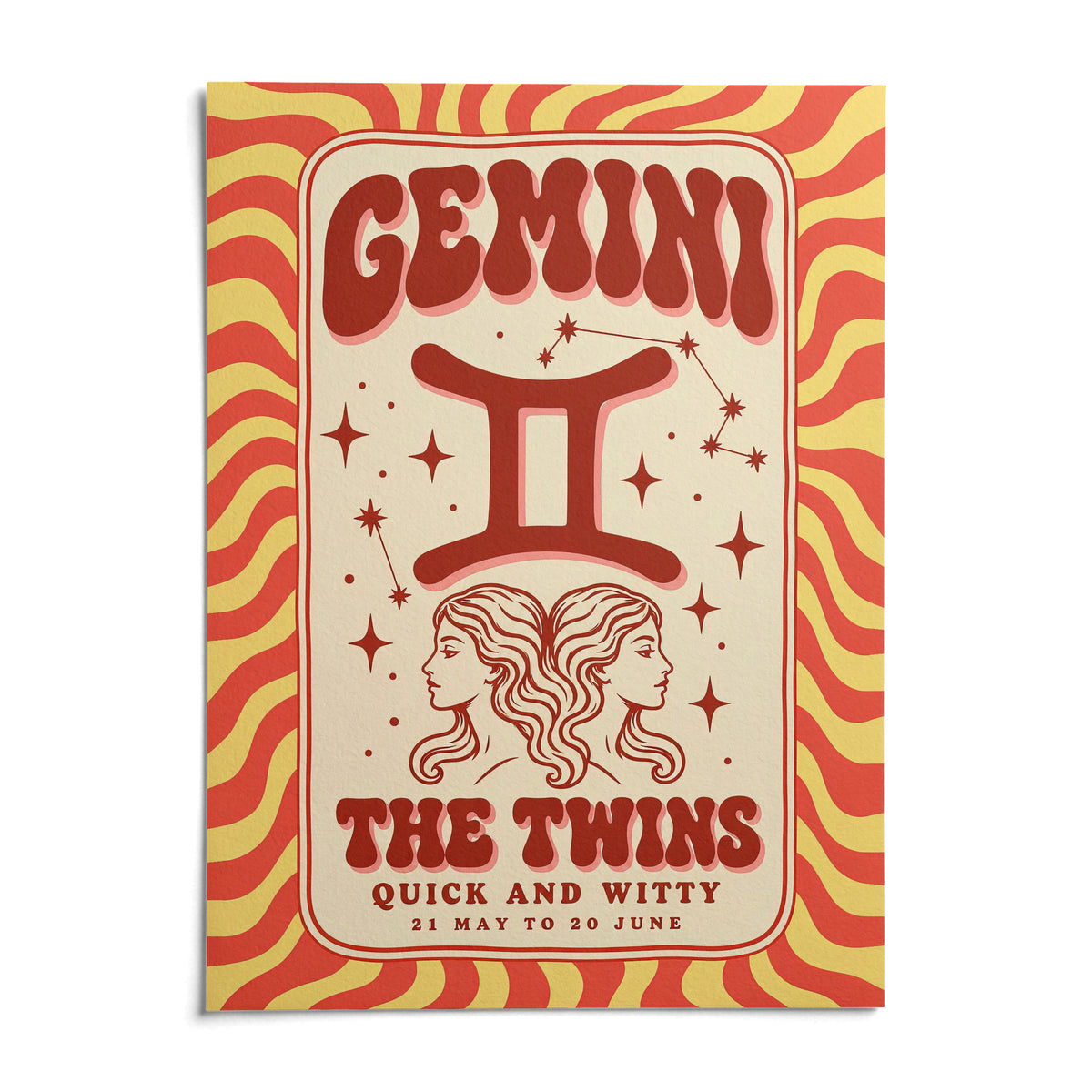 Gemini Poster, shown as an unframed paper print on a plain white background