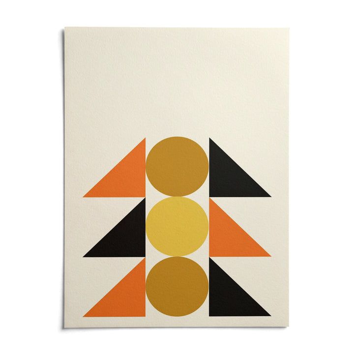 Geometric Block Art, shown as an unframed paper print on a plain white background