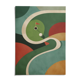 Geometric Golf Art Print, shown as an unframed paper print on a plain white background