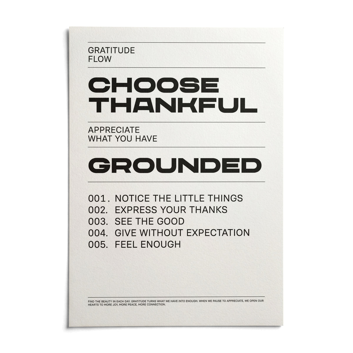 Gratitude Wall Art, shown as an unframed paper print on a plain white background